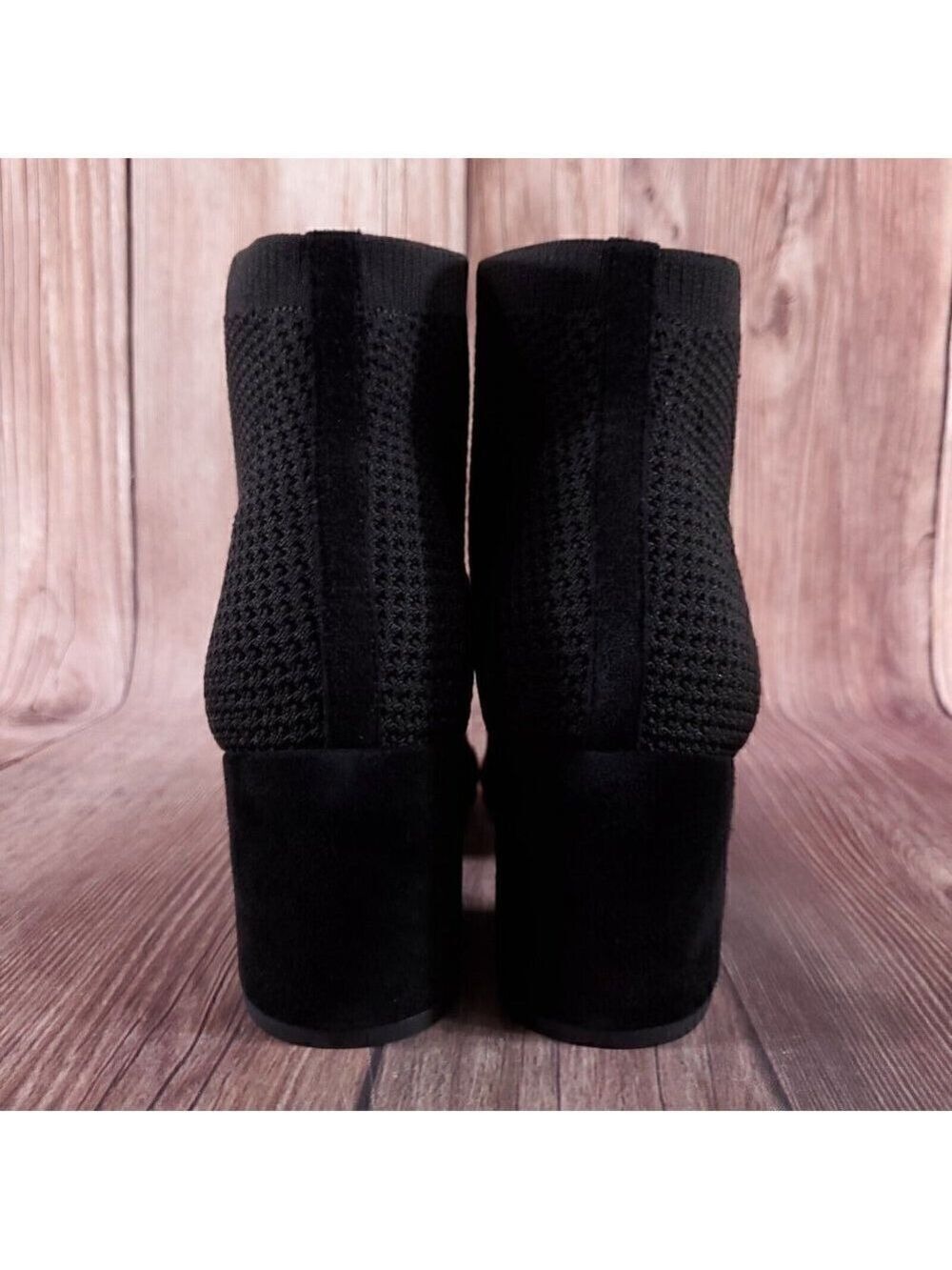 Eileen Fisher Womens Sz 10 Croft Open Toe Stretch Knit Black Ankle Boots Booties - Picture 10 of 13